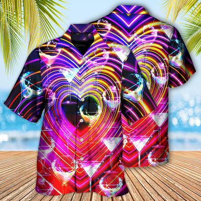 Cocktail Party Romantic Sweet Heart Neon Light - Hawaiian Shirt 