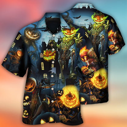 Halloween Pumpkin Scary Sky Night - Hawaiian Shirt 
