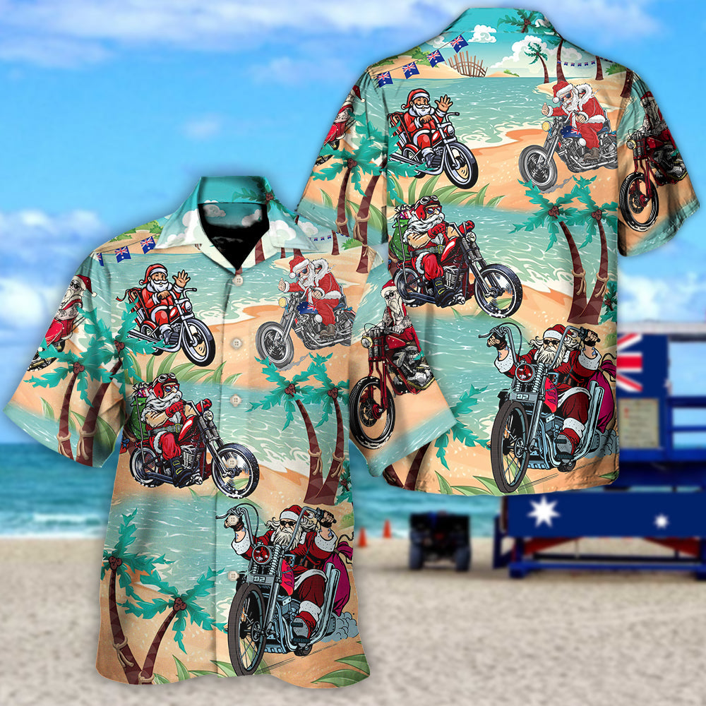 Christmas In July Driving With Santa Claus On Summer Beach - Unisex Hawaiian Shirt For Men and Women