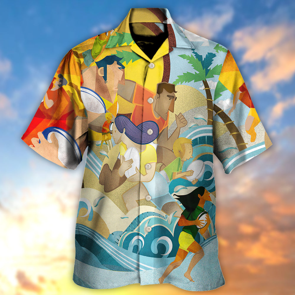 Rugby Beach Sports Beach Rugby Family Fight - Hawaiian Shirt 