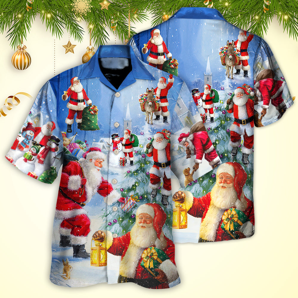 Christmas Santa Claus Is Coming Story Night Art Style - Hawaiian Shirt 