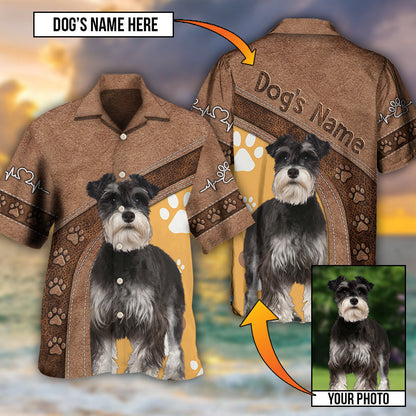 Dog Paw Brown Style Classic Custom Photo Personalized - Hawaiian Shirt 