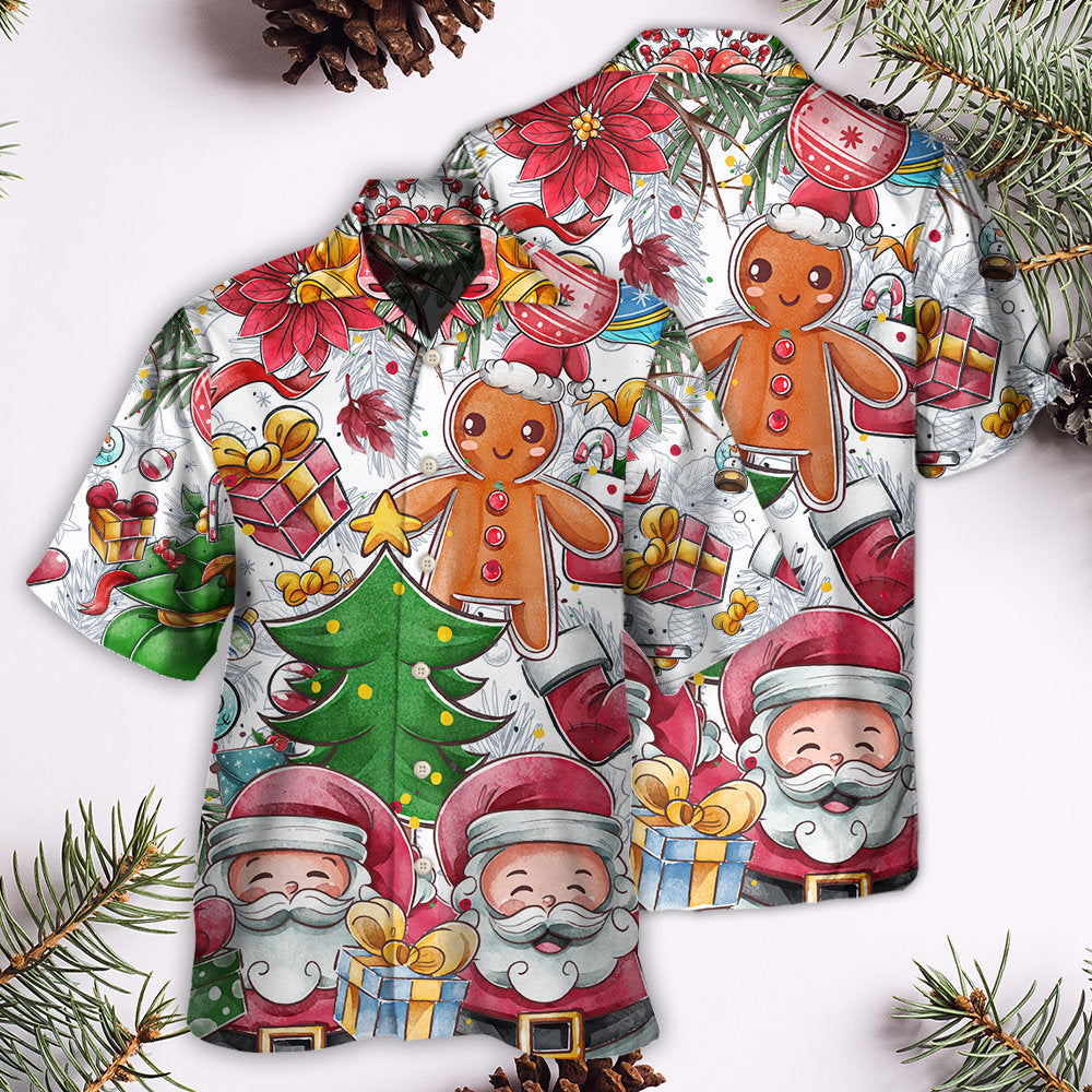 Christmas Santa Cutie Winter Snowman Gingerbread - Hawaiian Shirt 