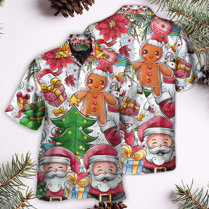 Christmas Santa Cutie Winter Snowman Gingerbread - Hawaiian Shirt 