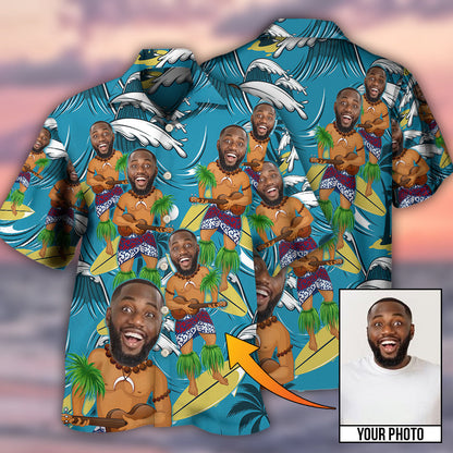 Face Aloha Surf Trip Custom Photo - Hawaiian Shirt 