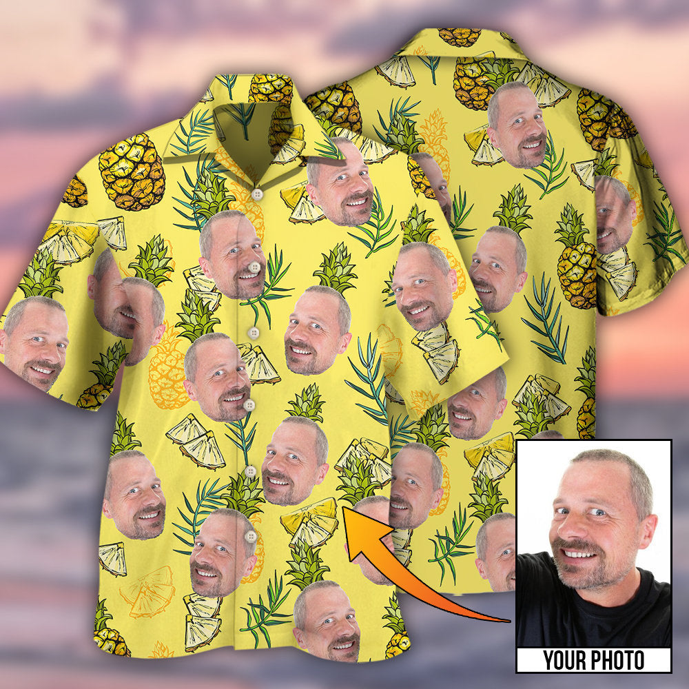 Face Aloha Pineapple Custom Photo - Hawaiian Shirt 