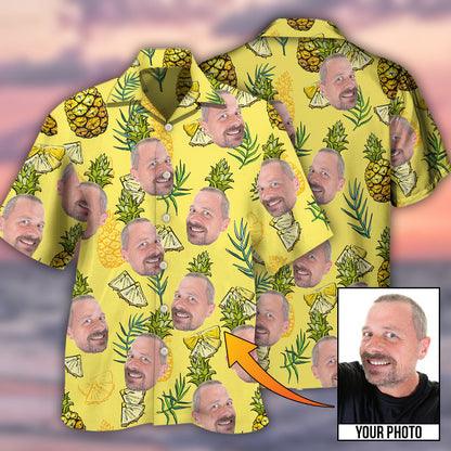 Face Aloha Pineapple Custom Photo - Hawaiian Shirt 