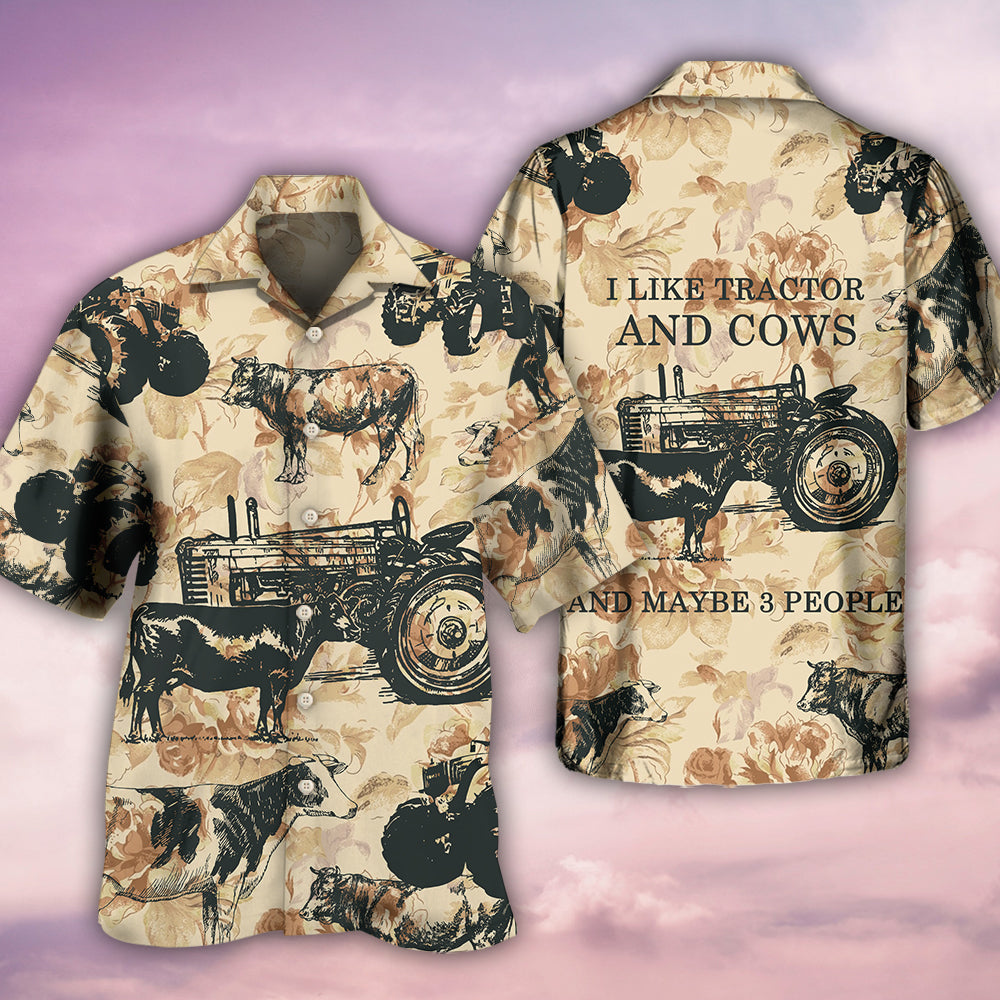 Tractor And Cow I Like - Hawaiian Shirt 