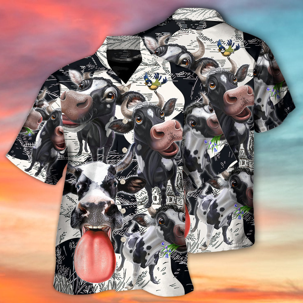 Cow Funny Dairy Cow Happy Life In The Farm - Hawaiian Shirt 
