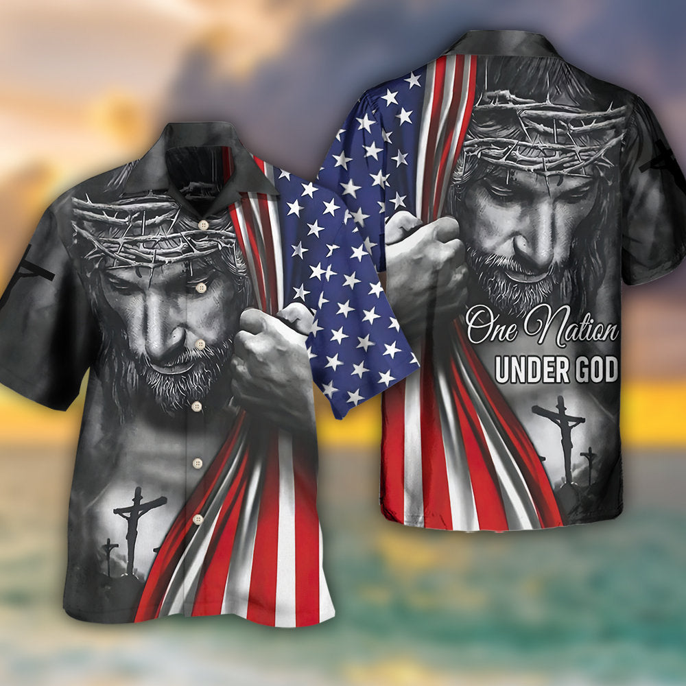 Jesus America One Nation Under God - Hawaiian Shirt 