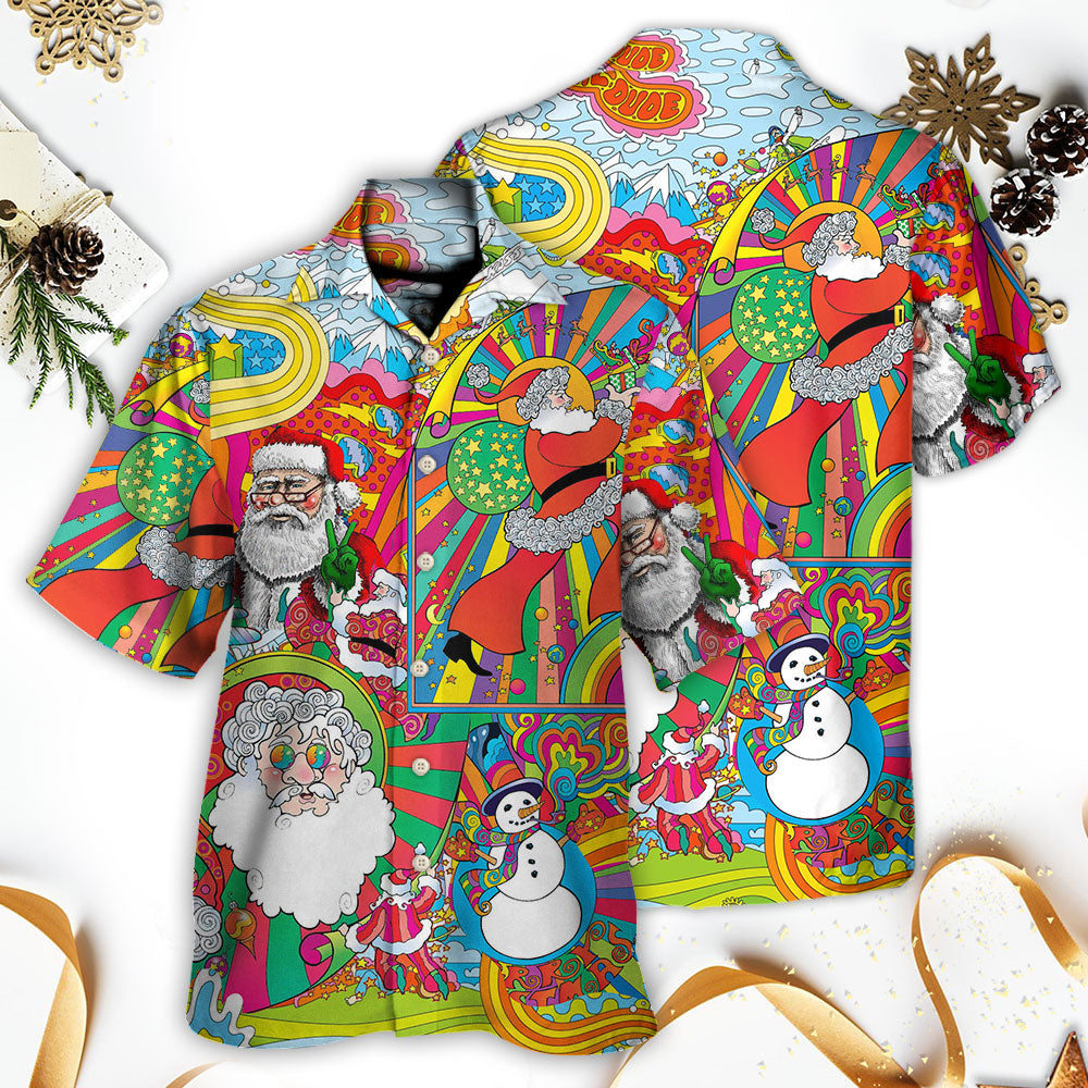 Hippie Santa Merry Xmas - Hawaiian Shirt 