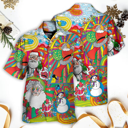 Hippie Santa Merry Xmas - Hawaiian Shirt 