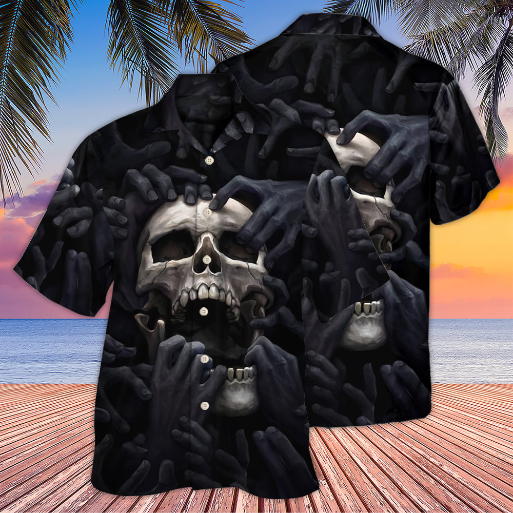Skull Dark Screaming Hell's Hand - Hawaiian Shirt 