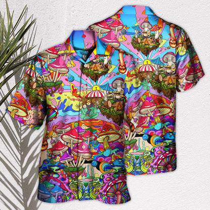 Hippie Mushroom Hallucinogenic Psychedelic - Hawaiian Shirt 