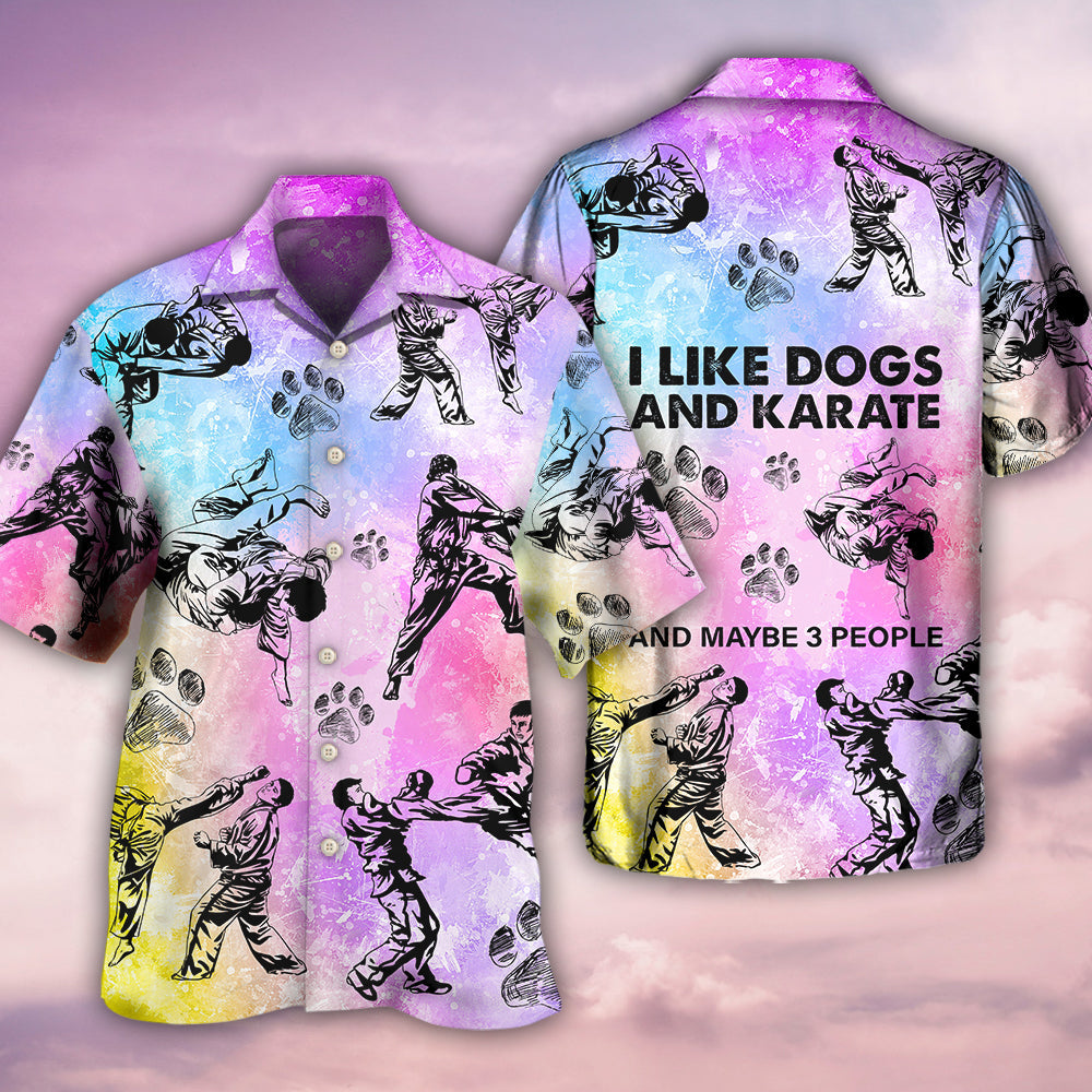 Karate And Dogs I Like - Hawaiian Shirt 