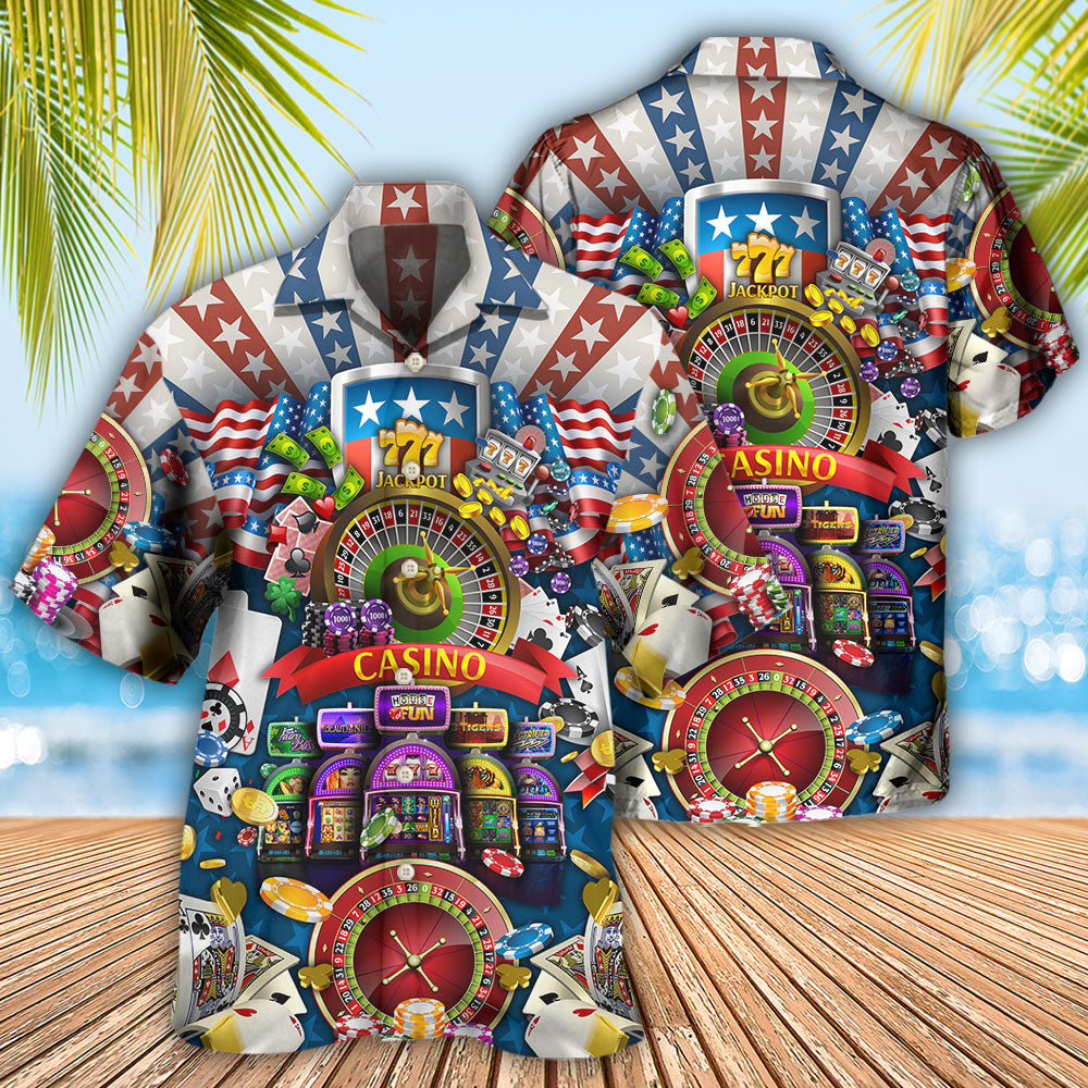 Poker US Flag Casino Lover - Hawaiian Shirt 