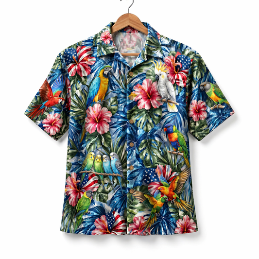 Parrot America 4th July 250 Years Anniversary Premium Unisex Hawaiian Shirt For Men and Women
