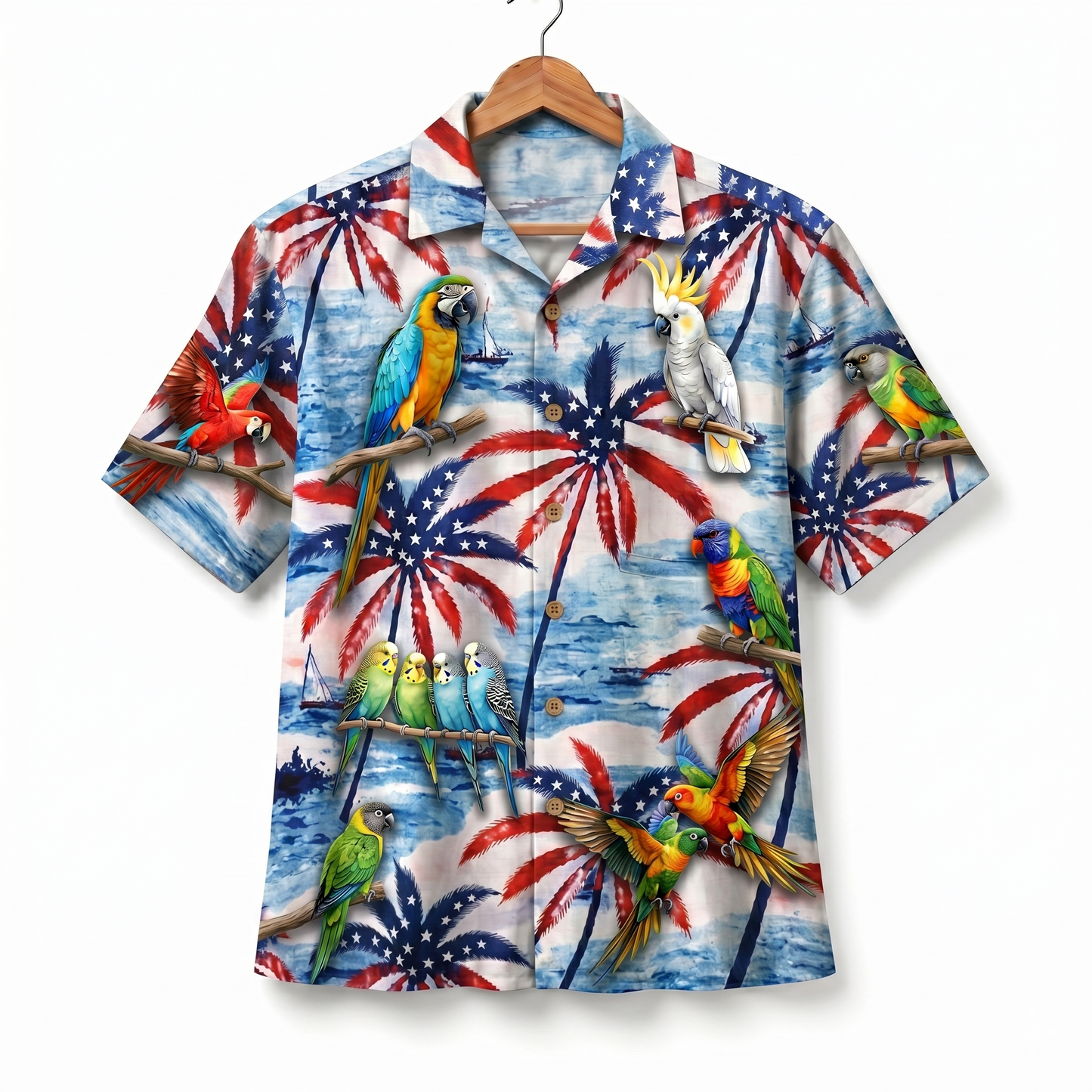 Parrot America 4th July 250 Years Anniversary Premium Unisex Hawaiian Shirt For Men and Women