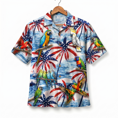 Parrot America 4th July 250 Years Anniversary Premium Unisex Hawaiian Shirt For Men and Women