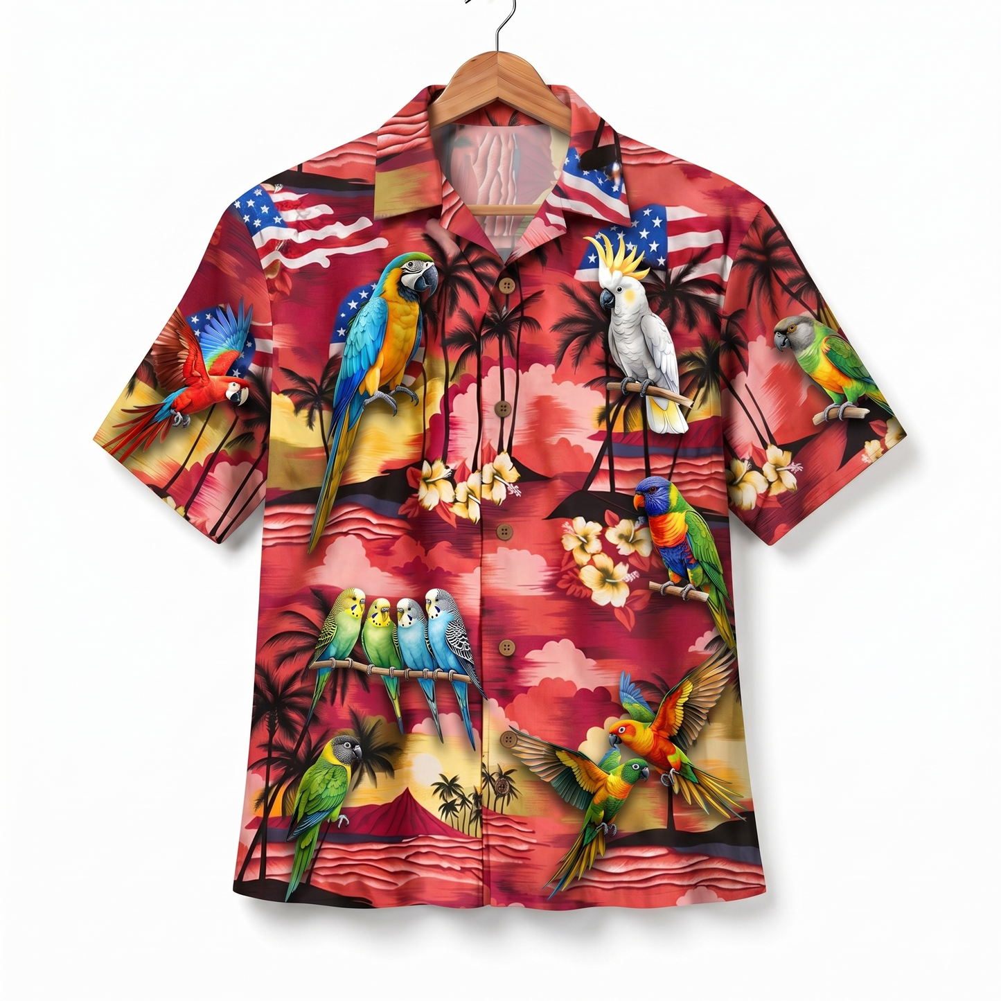 Parrot America 4th July 250 Years Anniversary Premium Unisex Hawaiian Shirt For Men and Women