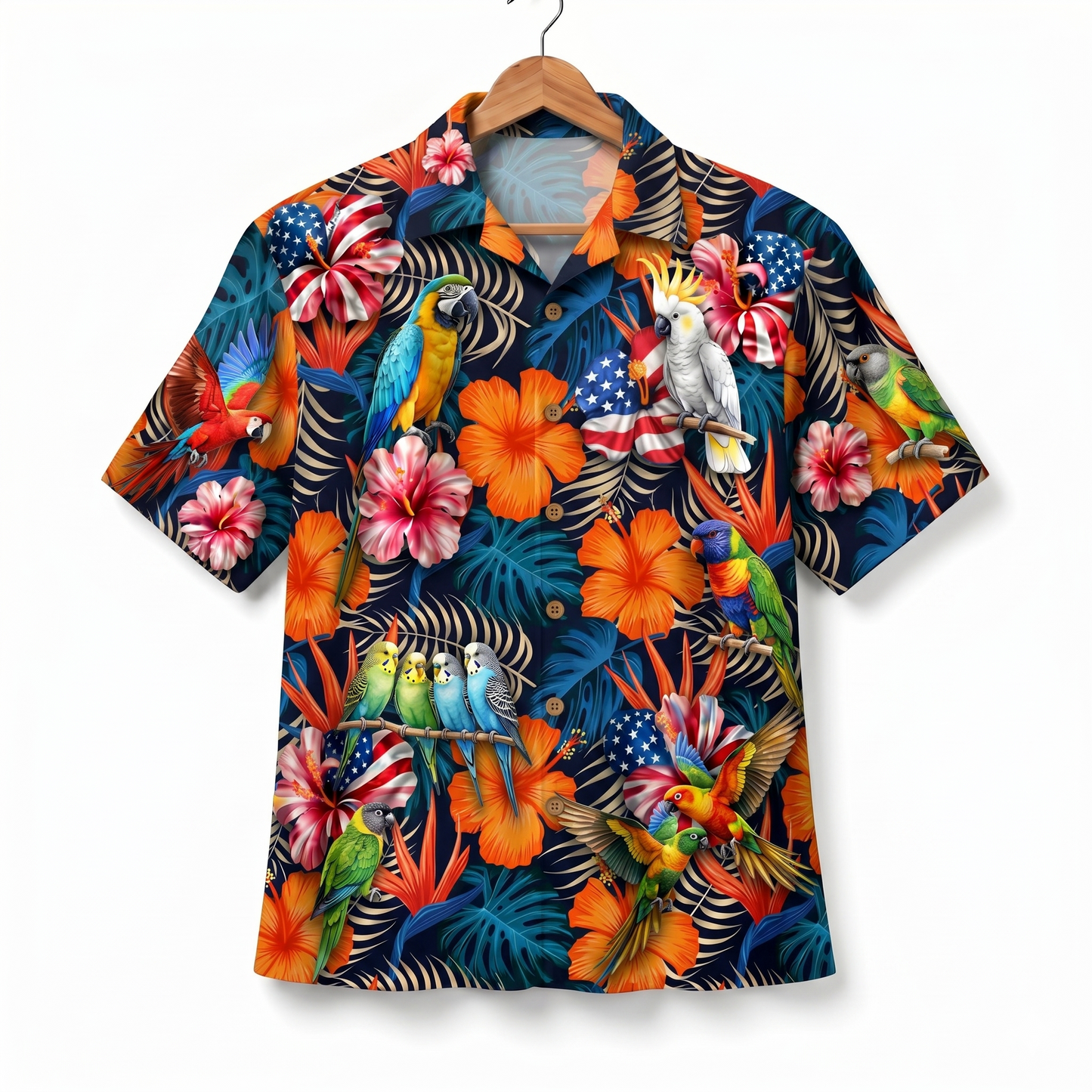 Parrot America 4th July 250 Years Anniversary Premium Unisex Hawaiian Shirt For Men and Women
