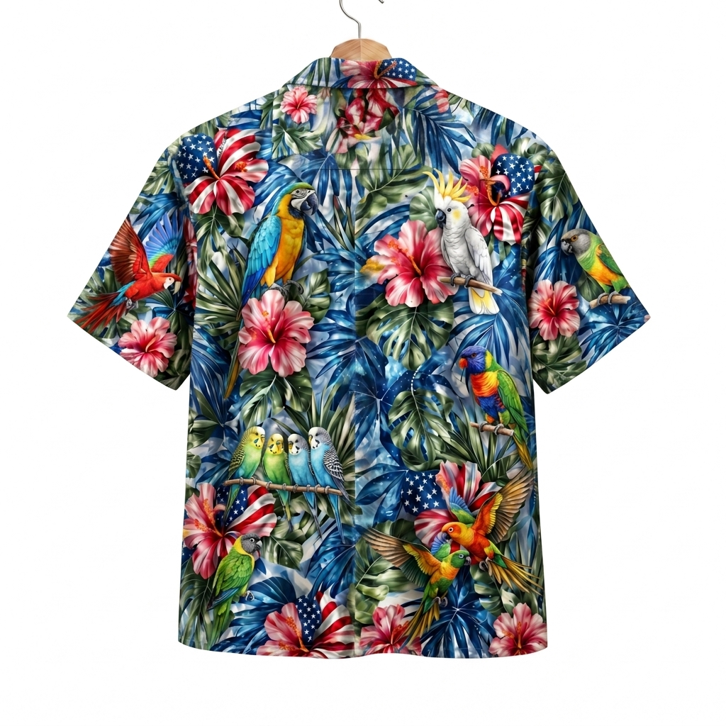 Parrot America 4th July 250 Years Anniversary Premium Unisex Hawaiian Shirt For Men and Women