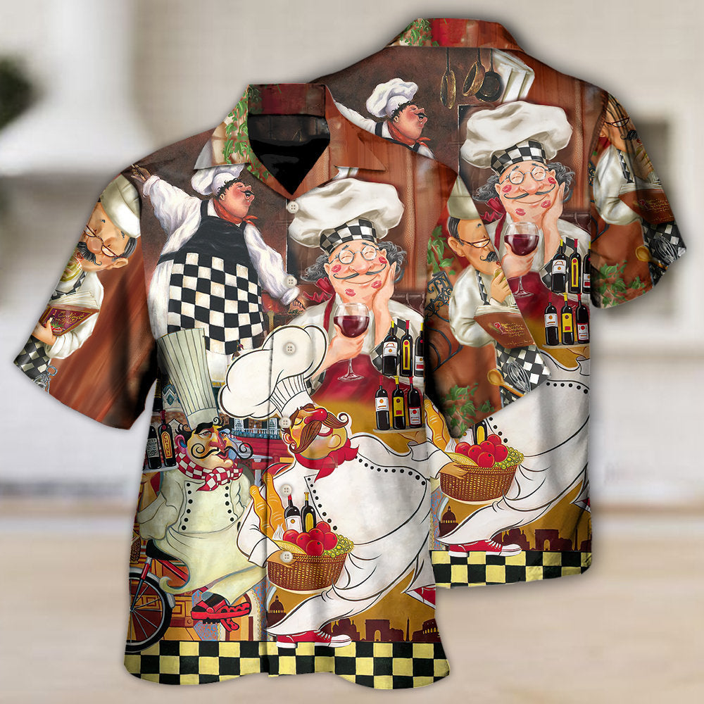 Chef Funny Cooking Vintage Dinner's Time - Hawaiian Shirt 