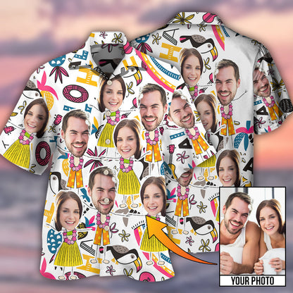 Face Funny Style Custom Photo - Hawaiian Shirt 