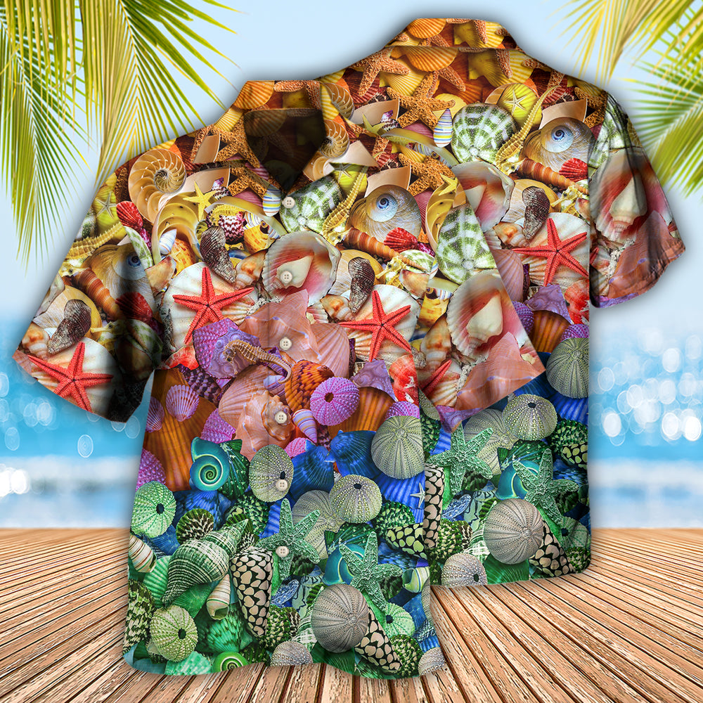 Beach Starfish On Seashells - Hawaiian Shirt 
