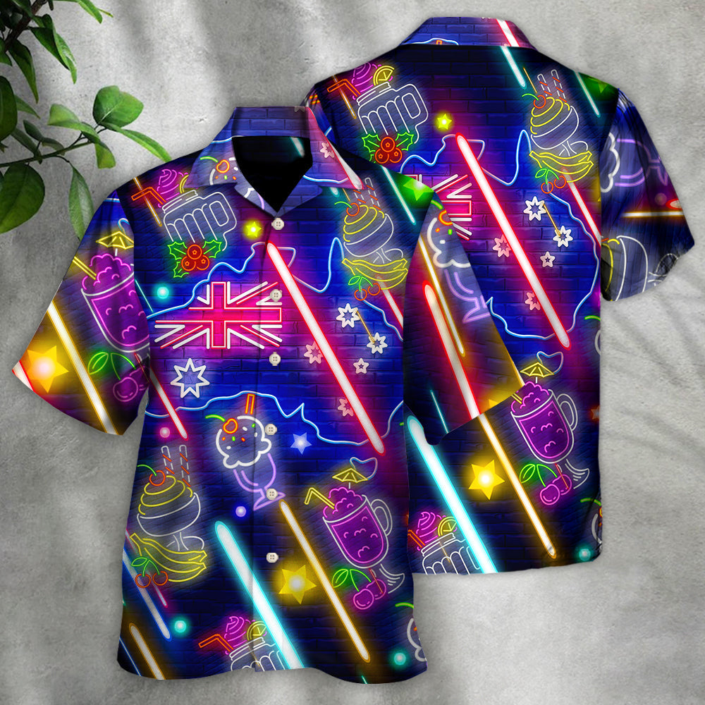 Cocktail Happy Party Bar Pavlova Cocktail Neon Style - Hawaiian Shirt 
