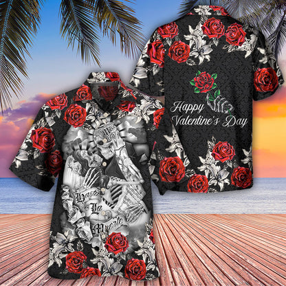 Skull Valentine's Day Art - Hawaiian Shirt 