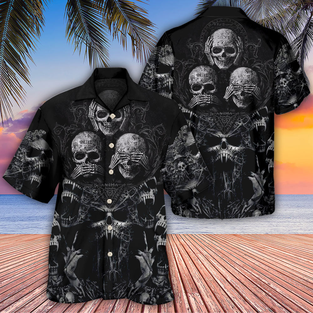 Skull Scary Darkness Art - Hawaiian Shirt 