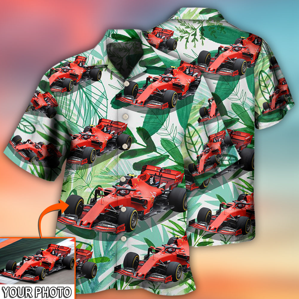Car Formula One Tropical Custom Photo - Hawaiian Shirt 