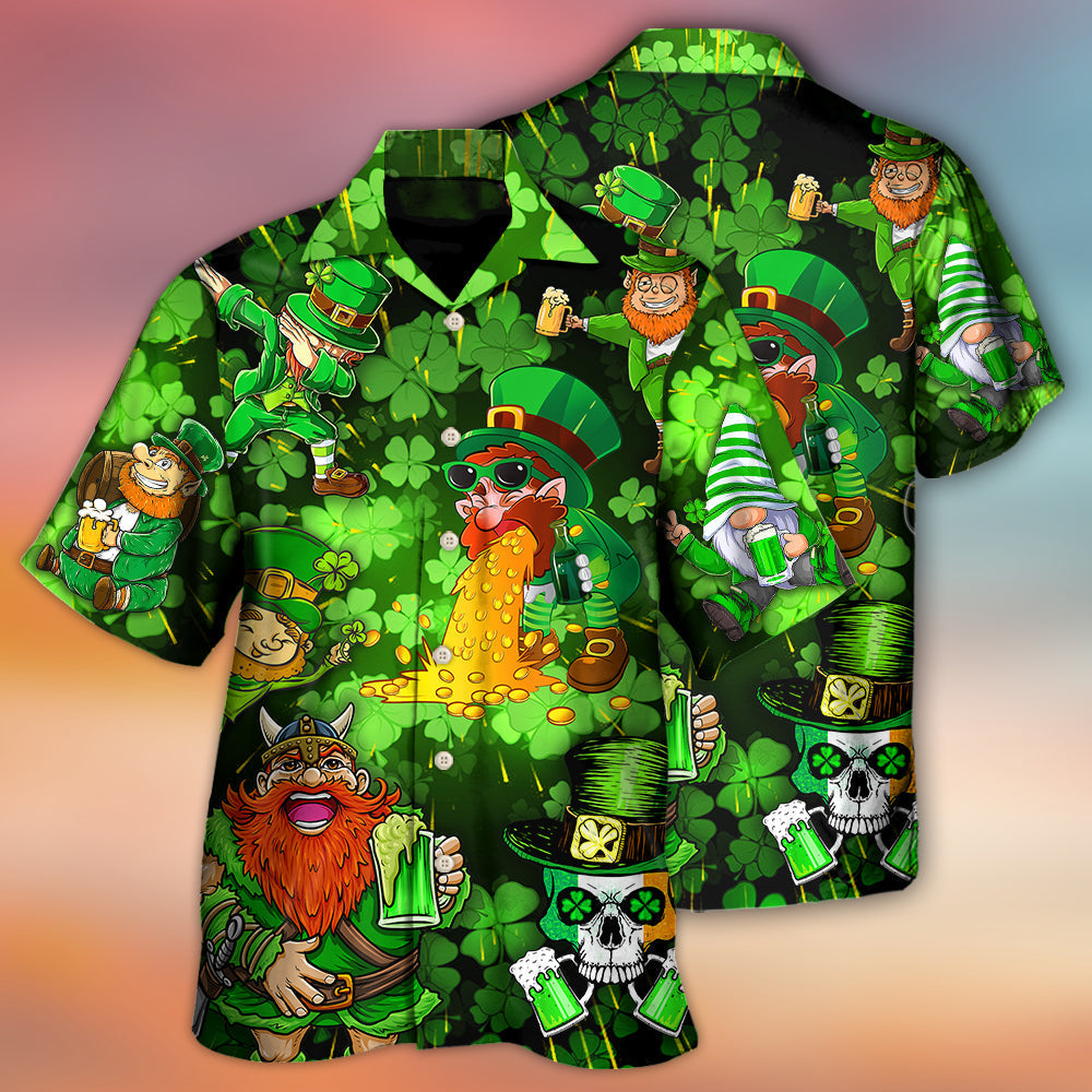 Irish Beer St Patrick's Day Viking Skull Leprechaun Gnome - Hawaiian Shirt 