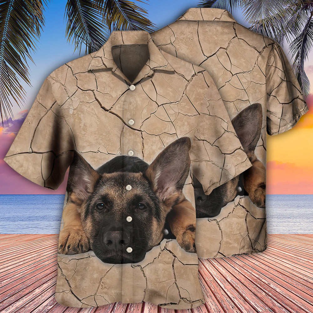 German Shepherd On The Ground - Hawaiian Shirt 