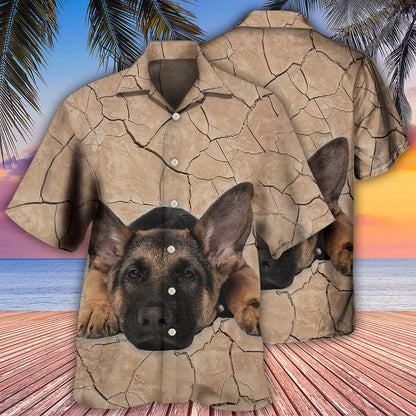 German Shepherd On The Ground - Hawaiian Shirt 