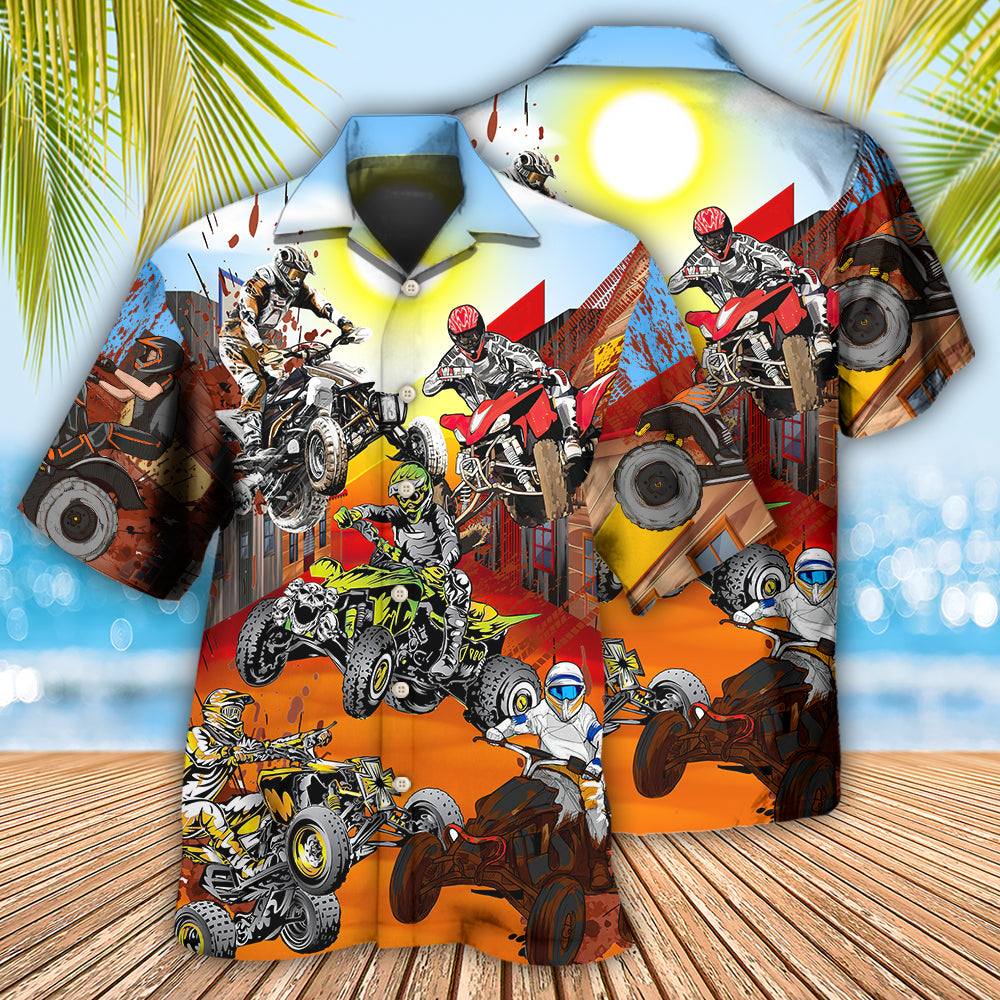 ATV Quad Riding Hard - Hawaiian Shirt 