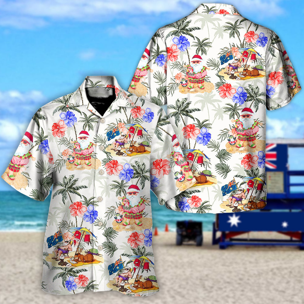 Christmas In July Santa Enjoy Time For Some Beach Therapy - Unisex Hawaiian Shirt For Men and Women