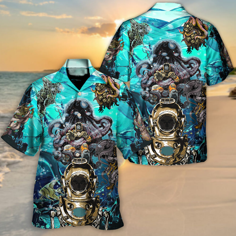 Buceo: un día sin bucear probablemente no me mataría, pero ¿por qué arriesgarse? - Camisa hawaiana unisex para hombres y mujeres