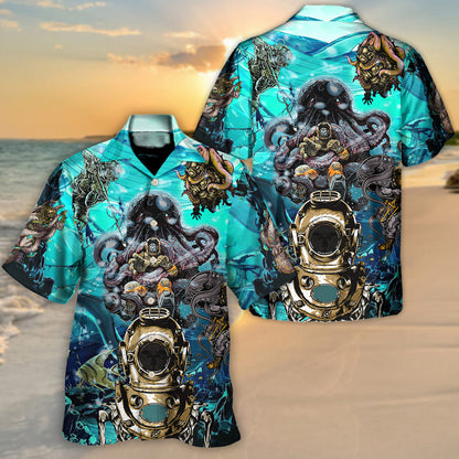 Buceo: un día sin bucear probablemente no me mataría, pero ¿por qué arriesgarse? - Camisa hawaiana unisex para hombres y mujeres