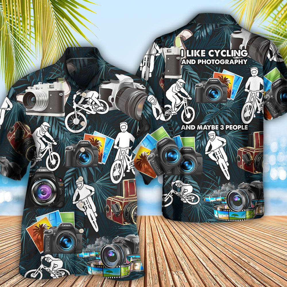 Camera I Like Cycling And Camera - Hawaiian Shirt 
