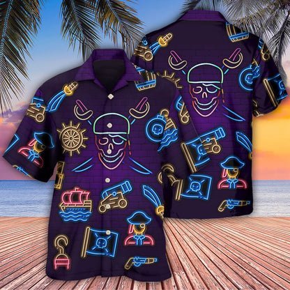 Pirate Neon Art Style - Hawaiian Shirt 