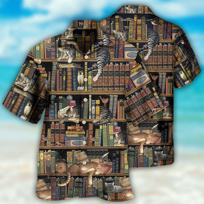 Book And Cat Vintage - Hawaiian Shirt 