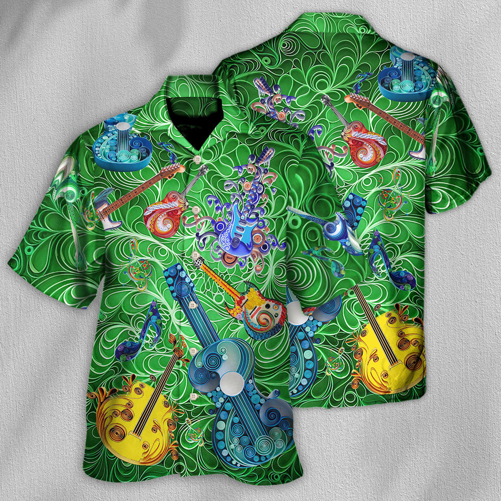 Guitar Love Green - Unisex Hawaiian Shirt For Men and Women