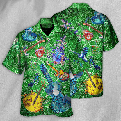 Guitar Love Green - Unisex Hawaiian Shirt For Men and Women