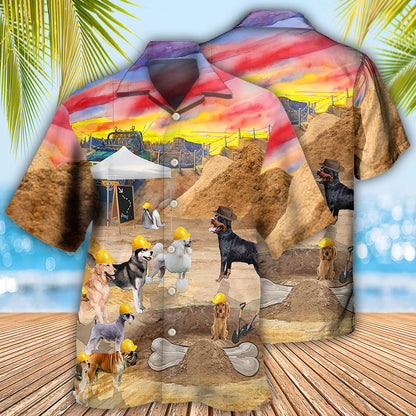 Dog Archeologist Dog Digging For Bones - Hawaiian Shirt 