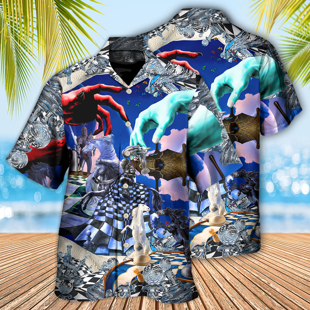 Chess God Playing Chess With The Devil - Hawaiian Shirt 