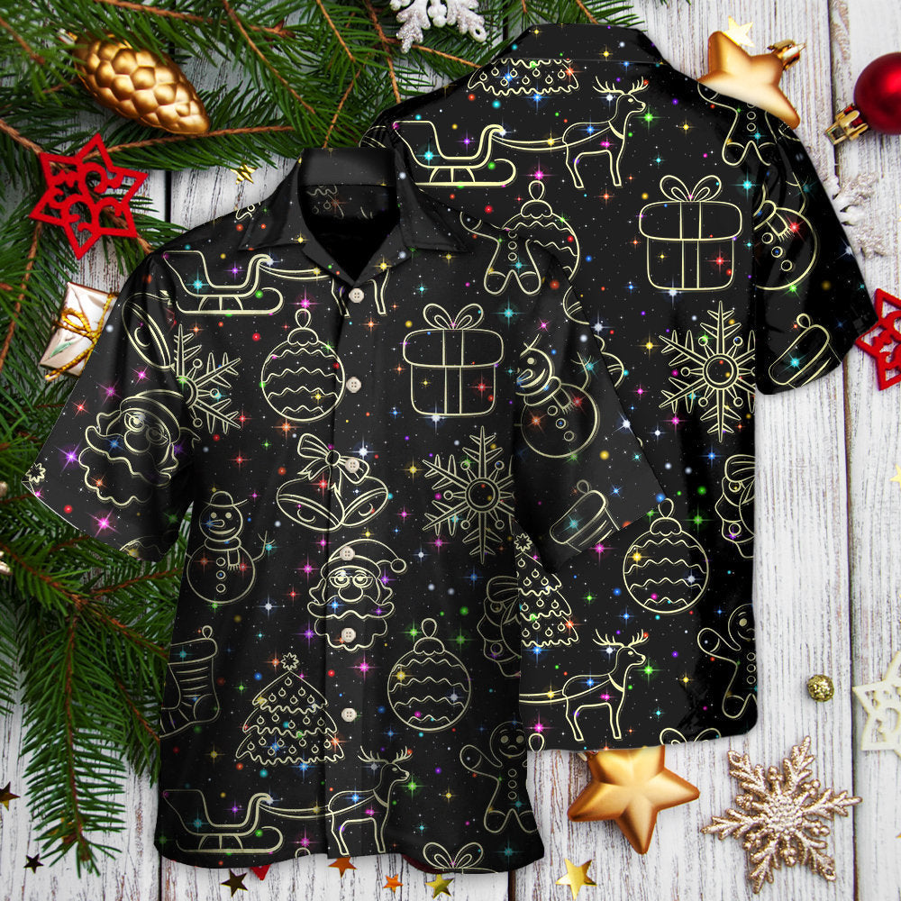 Christmas Neon Light Stary Amazing Night - Hawaiian Shirt 