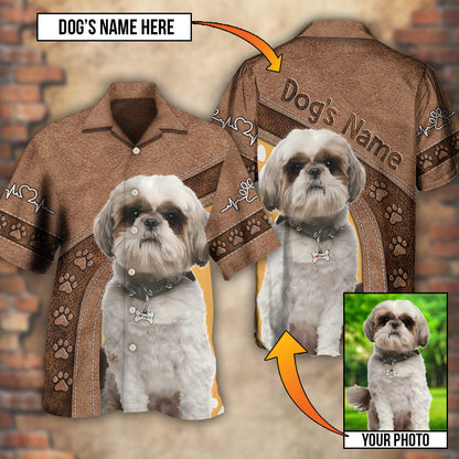 Dog Paw Brown Style Classic Custom Photo Personalized - Hawaiian Shirt 