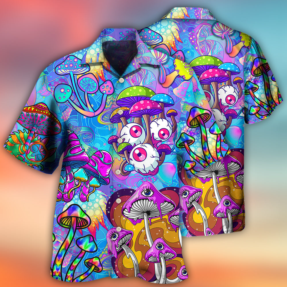 Hippie Mushroom Colorful Cool Style - Hawaiian Shirt 